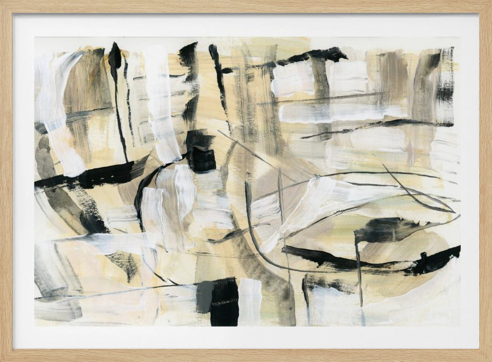 Black and White Textured Shapes 4 | Poster