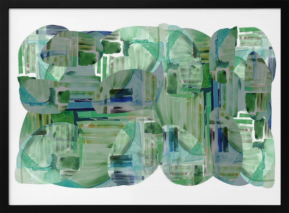 Green Cluster of Abstract Shapes 1 | Poster