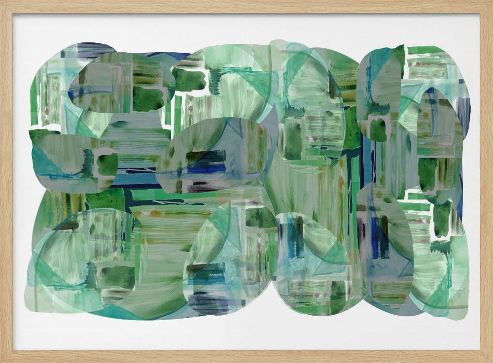 Green Cluster of Abstract Shapes 1 | Poster
