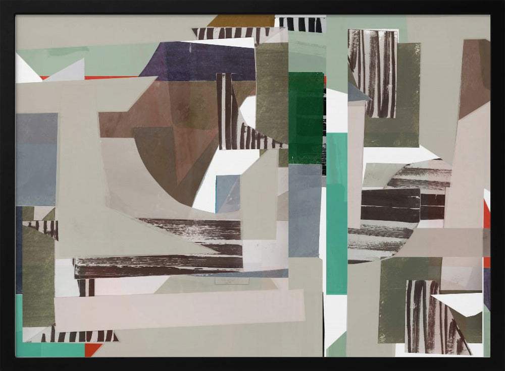 Mint and Blue Hues Abstract Hardedge 4 | Poster