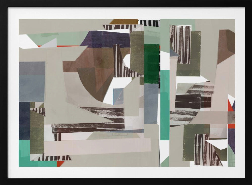 Mint and Blue Hues Abstract Hardedge 4 | Poster