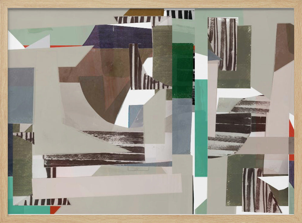 Mint and Blue Hues Abstract Hardedge 4 | Poster