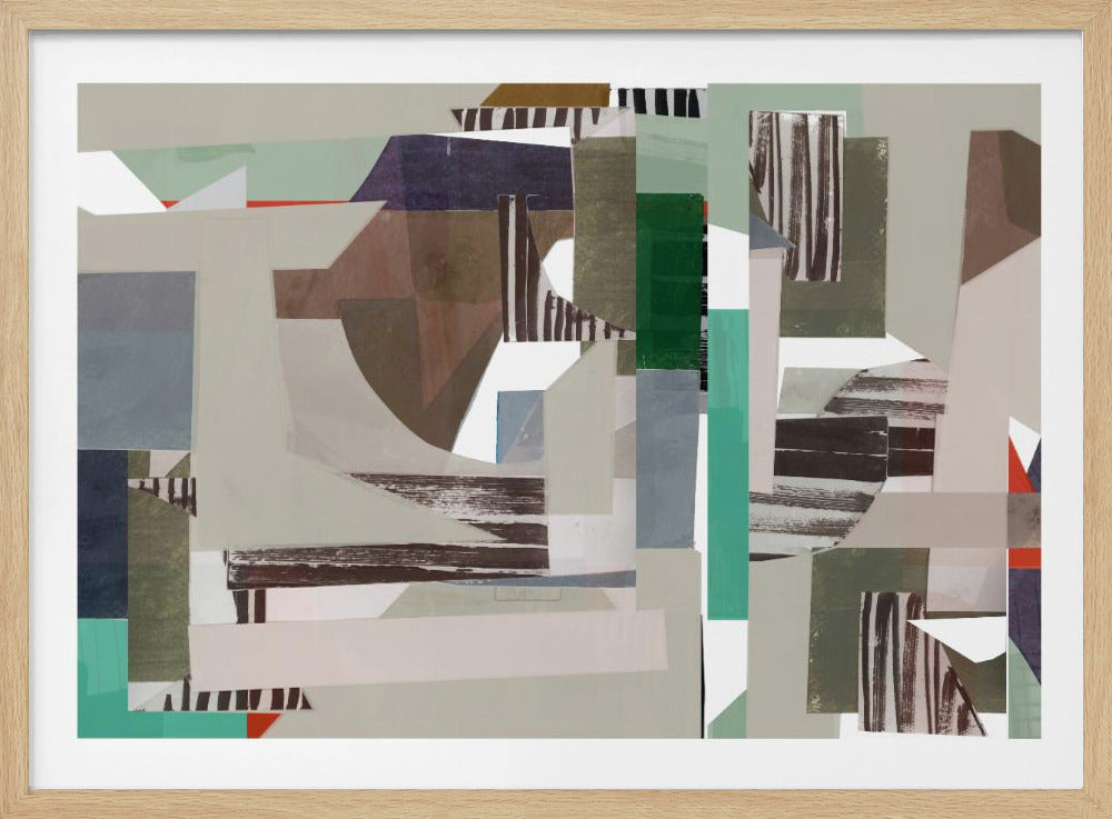 Mint and Blue Hues Abstract Hardedge 4 | Poster