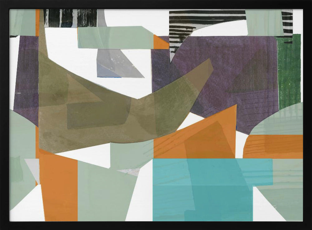 Orange Green and Blue Hues Abstract Hardedge 1 | Poster