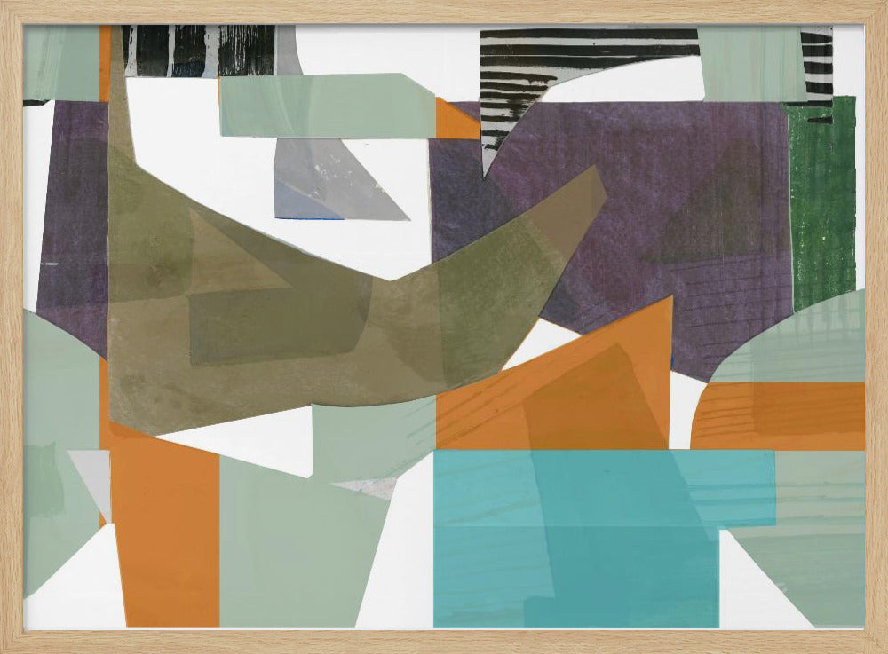Orange Green and Blue Hues Abstract Hardedge 1 | Poster