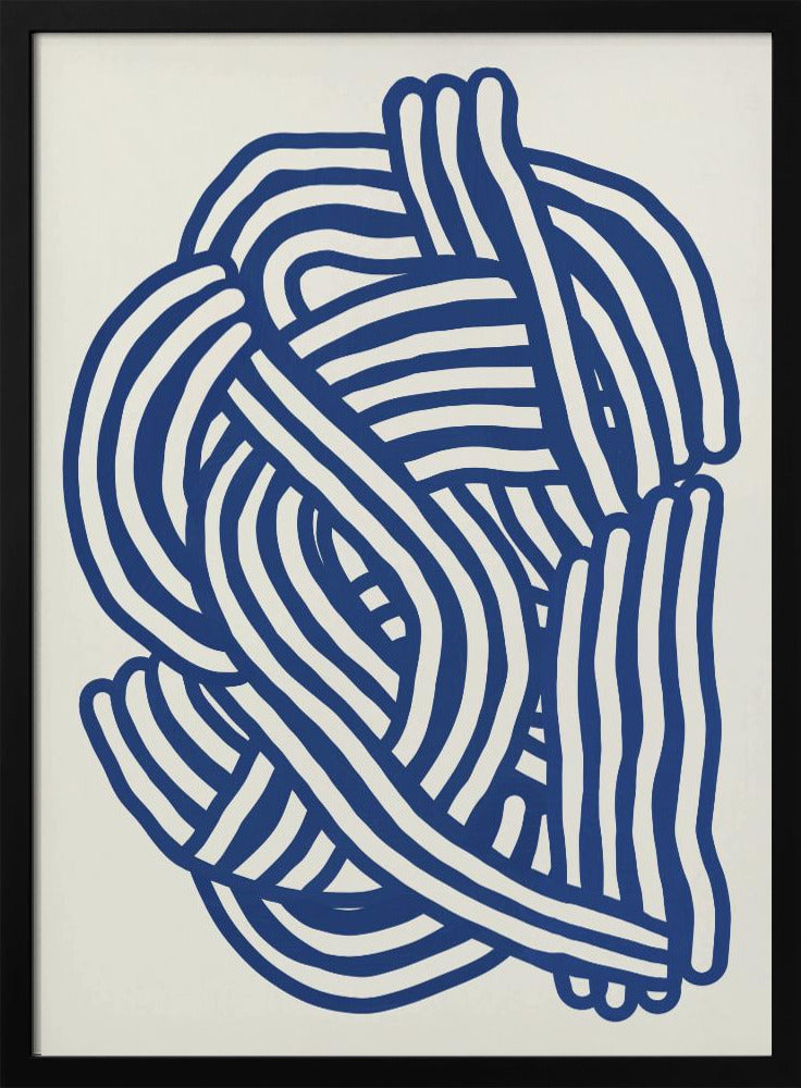 Line art organic shape in blue | Poster