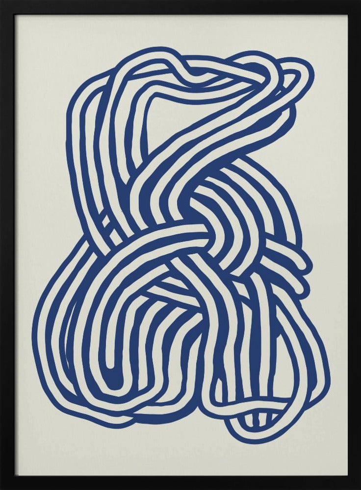 Line art organic shape in blue 02 | Poster