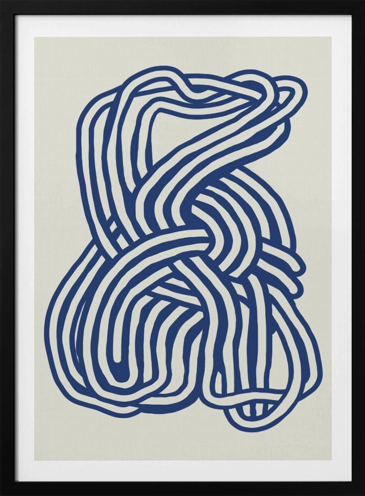 Line art organic shape in blue 02 | Poster