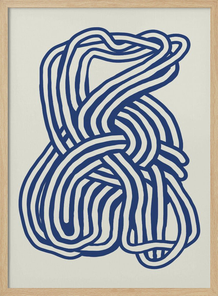 Line art organic shape in blue 02 | Poster
