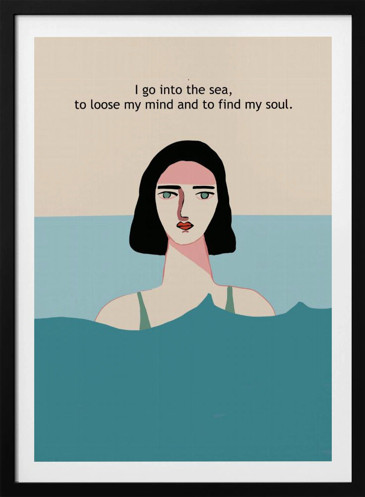 Ocean SWIMMER WITH TEXT | Poster