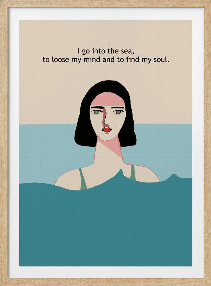 Ocean SWIMMER WITH TEXT | Poster