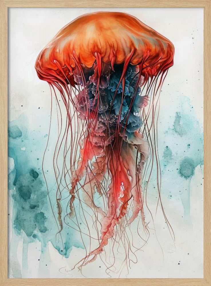 Animal Watercolor Art Medusa Sea Life | Poster