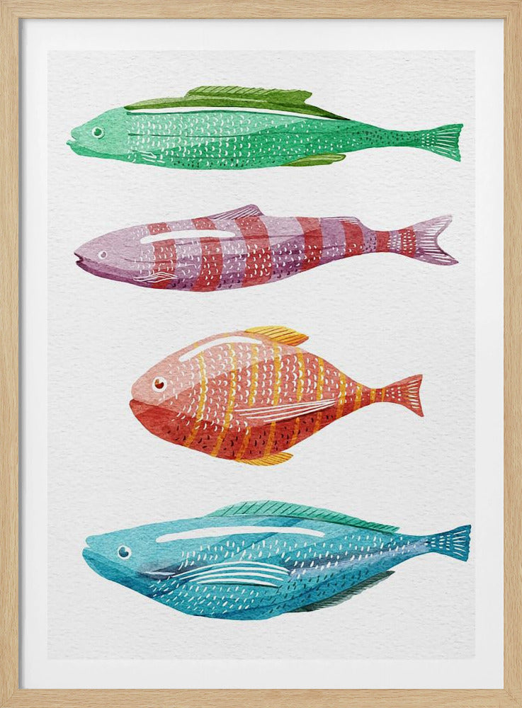 Four Colorful Fish | Poster