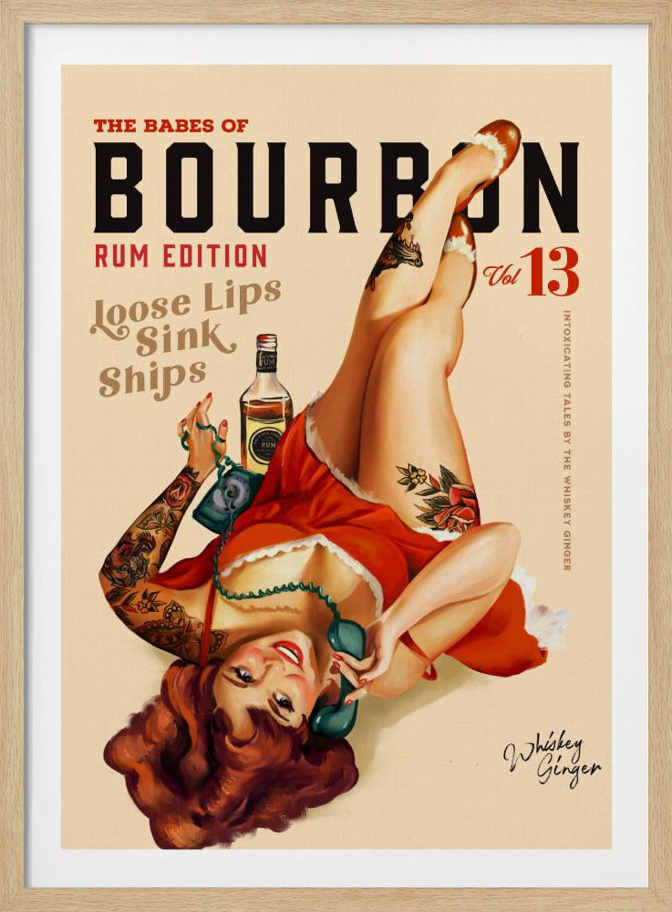 Babes of Bourbon Vol 13 Rum Drinking Pinup Girl Art | Poster