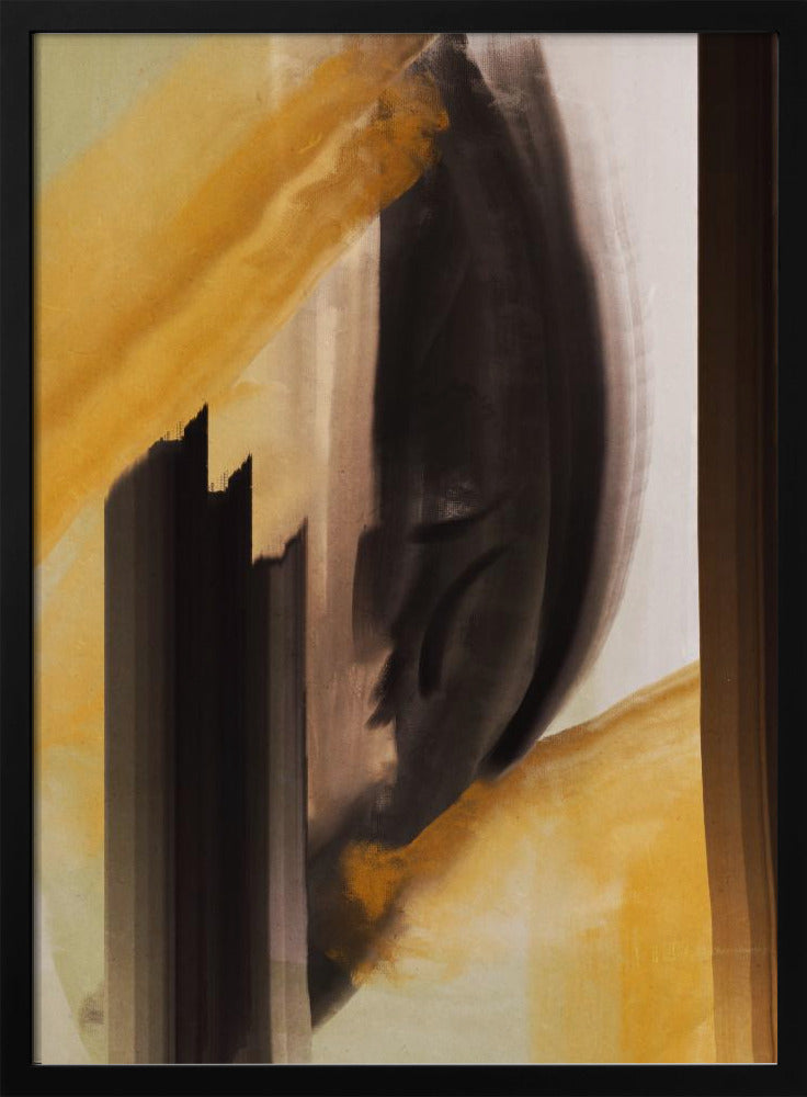 Dynamic Brushstrokes In Earthy Tones Of Black | Poster