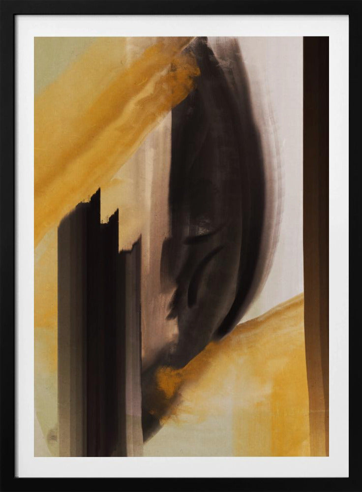 Dynamic Brushstrokes In Earthy Tones Of Black | Poster