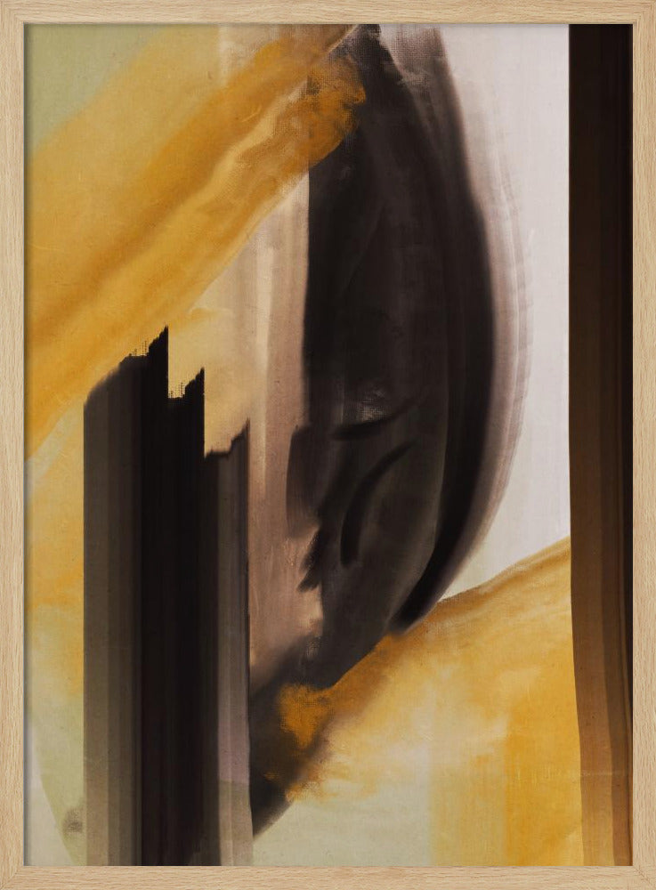 Dynamic Brushstrokes In Earthy Tones Of Black | Poster