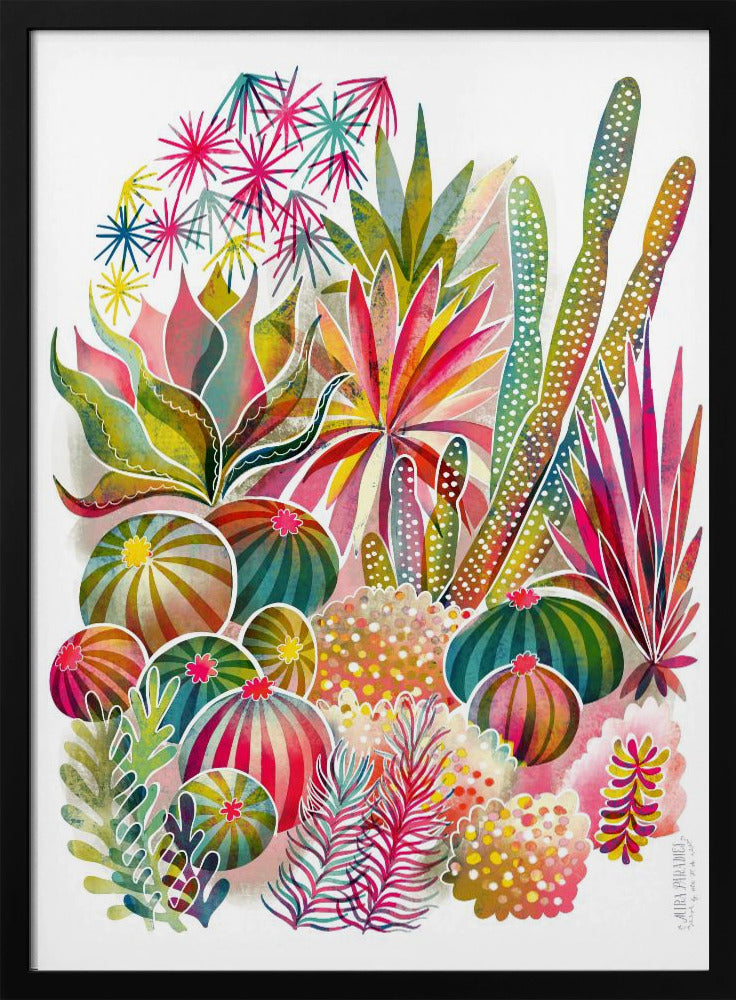 Flowering Succulent And Cacti Garden | Poster
