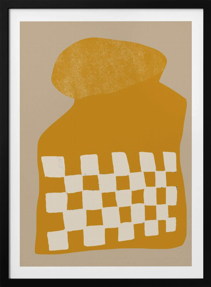 Golden Checkered Form | Poster