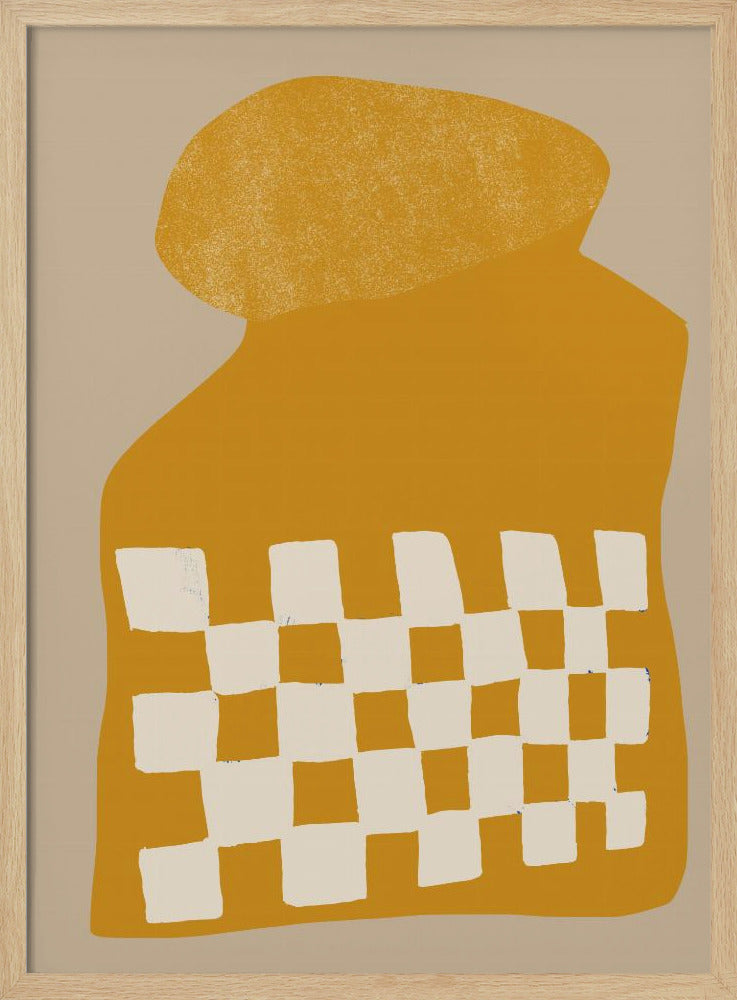 Golden Checkered Form | Poster