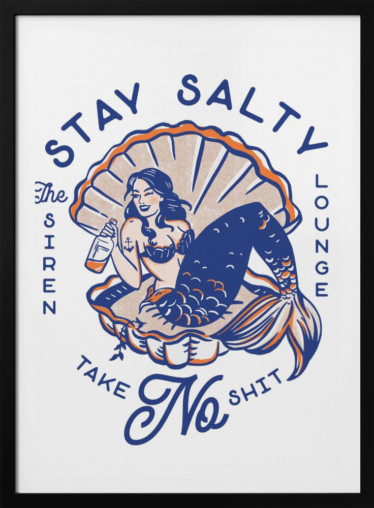 Stay Salty Siren Lounge Pin-Up Mermaid | Poster