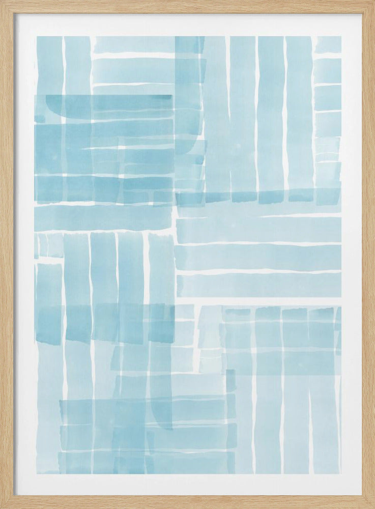 Light Blue Watercolour Grid Wash 1 | Poster