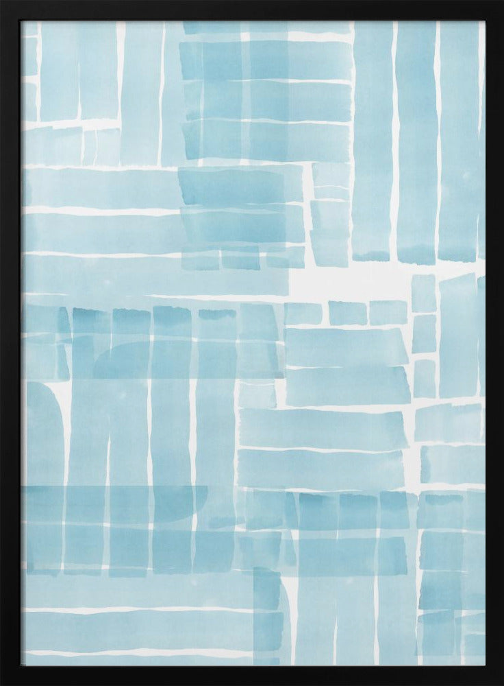 Light Blue Watercolour Grid Wash 3 | Poster