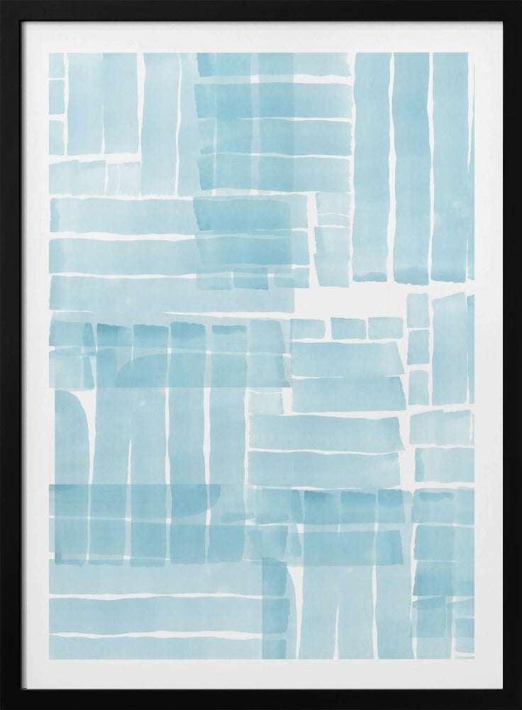 Light Blue Watercolour Grid Wash 3 | Poster