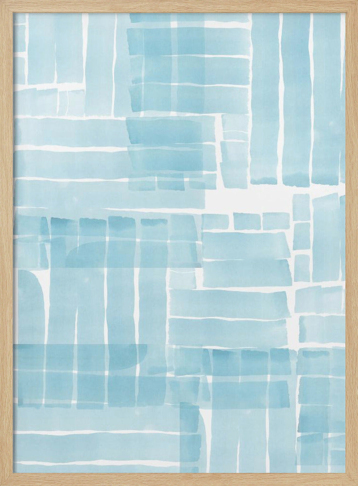 Light Blue Watercolour Grid Wash 3 | Poster