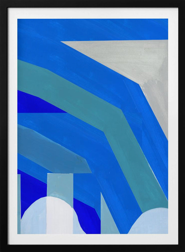 Blue French Stripes 1 | Poster