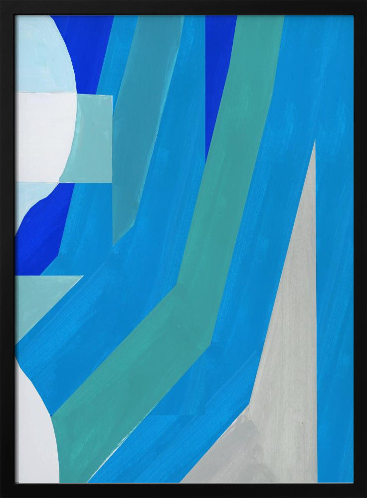 Blue French Stripes 2 | Poster