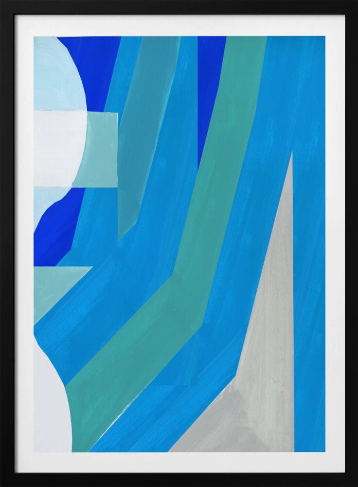 Blue French Stripes 2 | Poster
