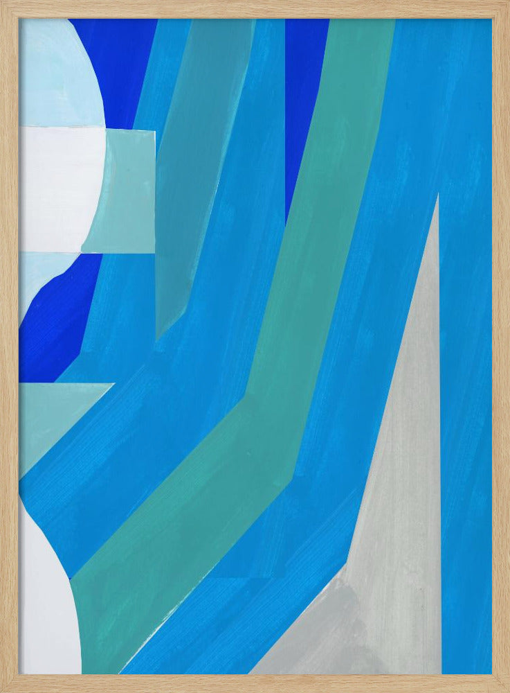 Blue French Stripes 2 | Poster