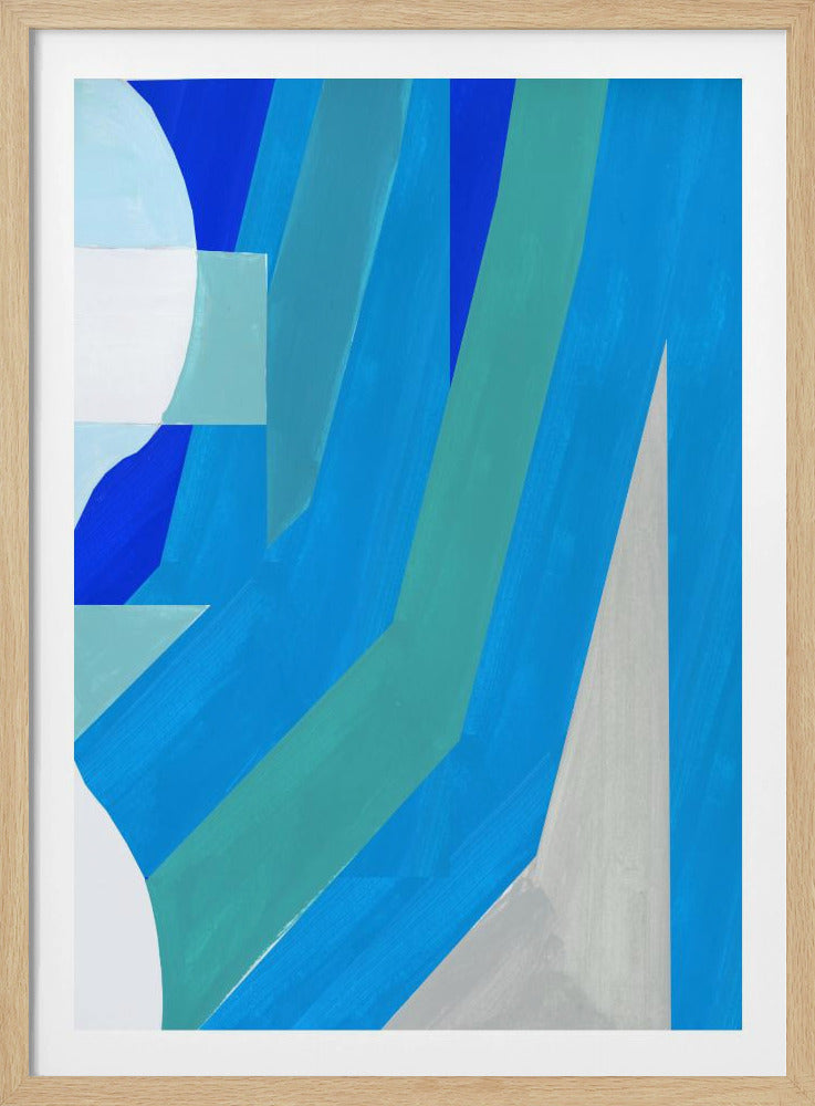 Blue French Stripes 2 | Poster