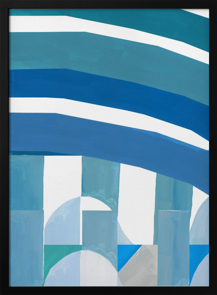 Blue French Stripes 3 | Poster