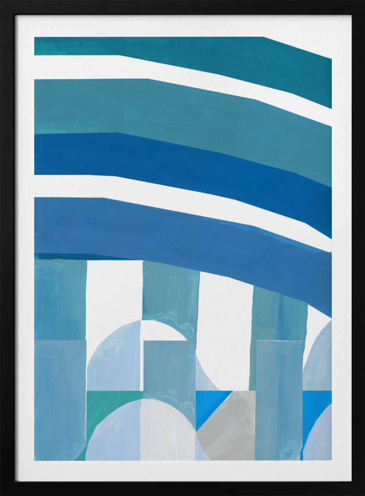 Blue French Stripes 3 | Poster