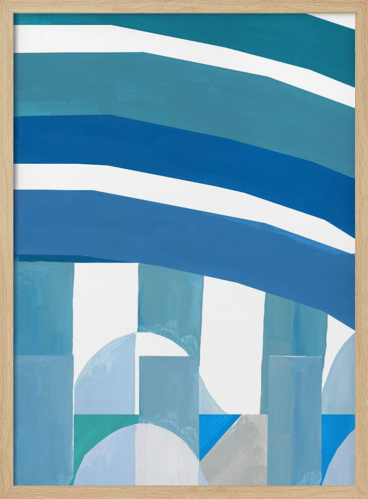 Blue French Stripes 3 | Poster