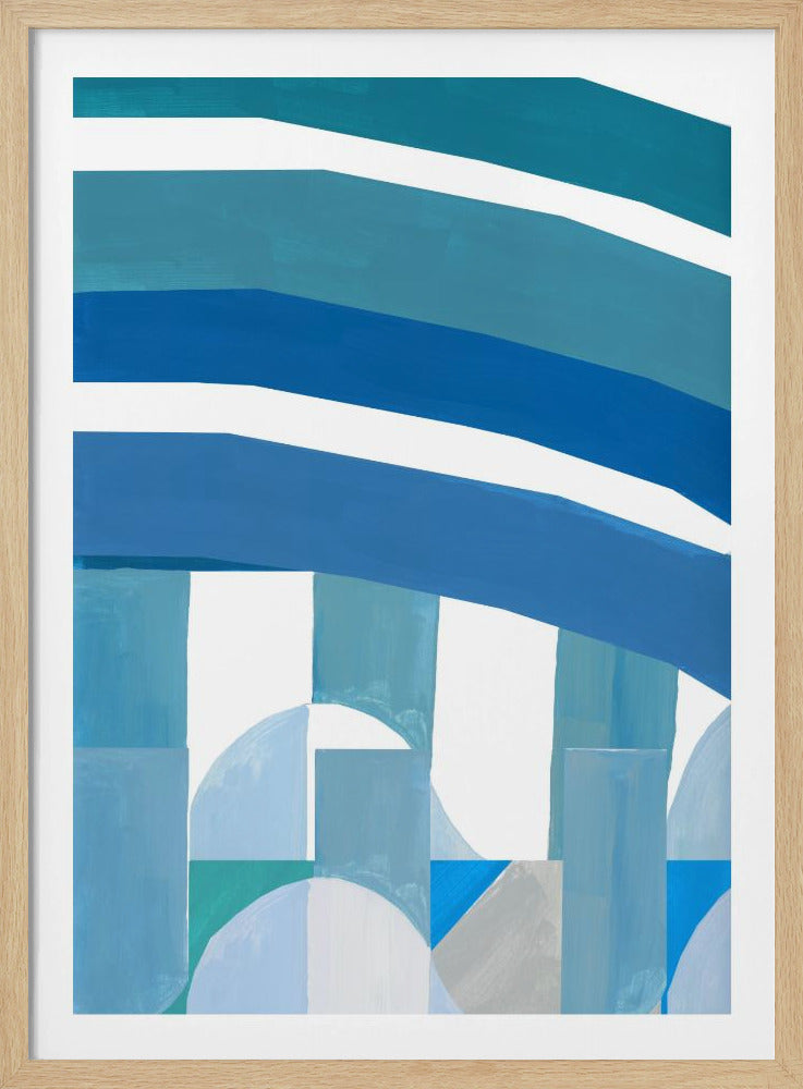 Blue French Stripes 3 | Poster
