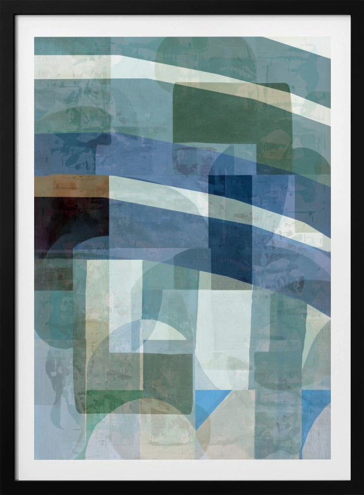 Abstract Blue and Neutral Shapes 1 | Poster