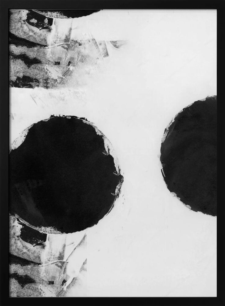 Black and White Abstract Dots 3 | Poster