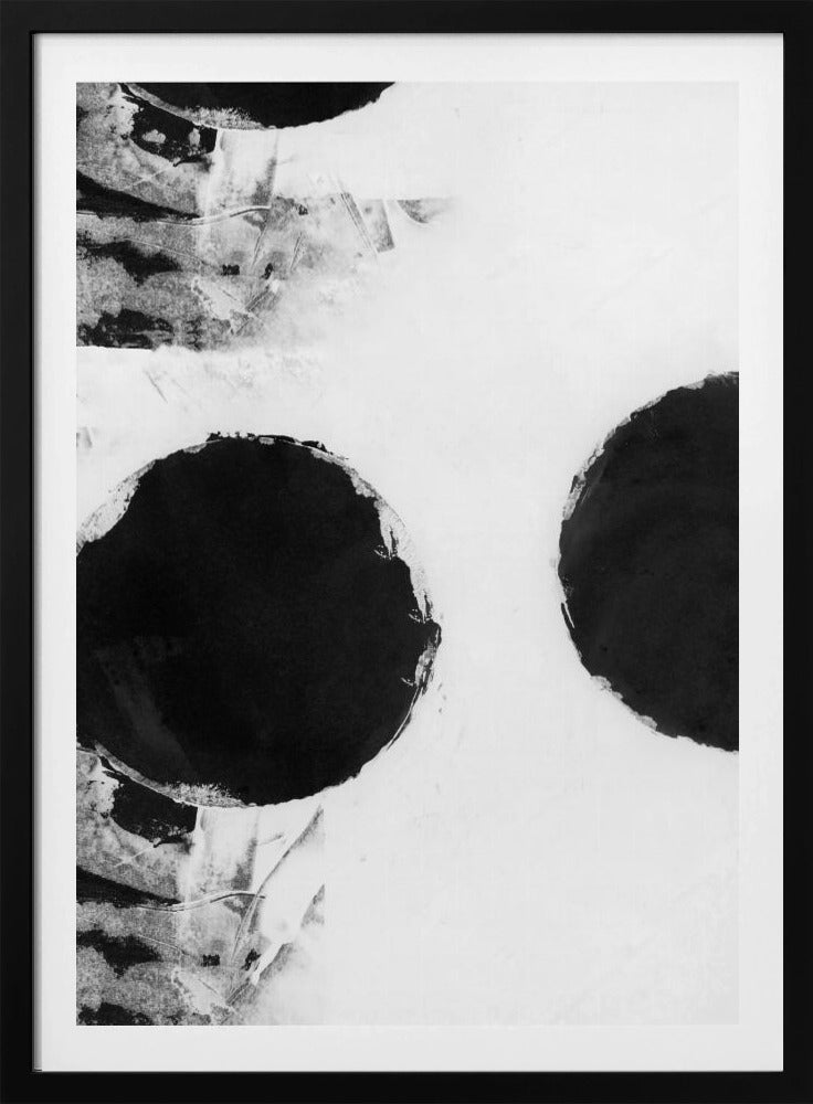 Black and White Abstract Dots 3 | Poster
