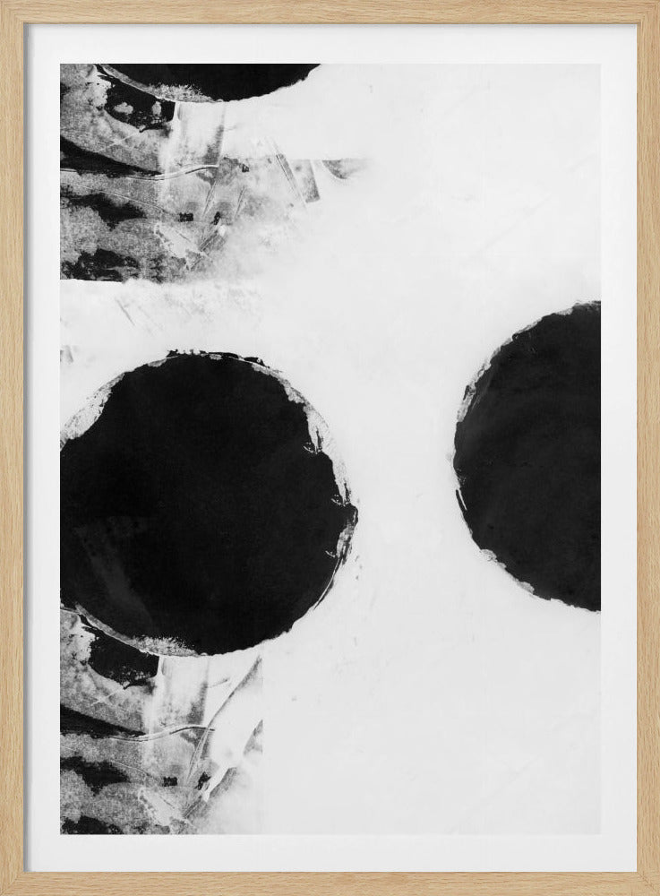 Black and White Abstract Dots 3 | Poster