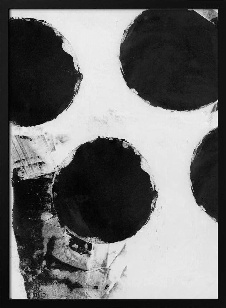 Black and White Abstract Dots 4 | Poster