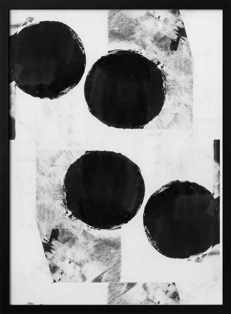 Black and White Abstract Dots 6 | Poster