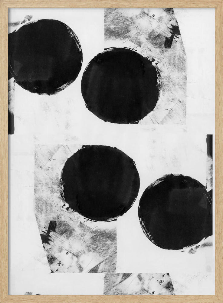 Black and White Abstract Dots 6 | Poster