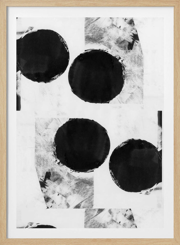 Black and White Abstract Dots 6 | Poster