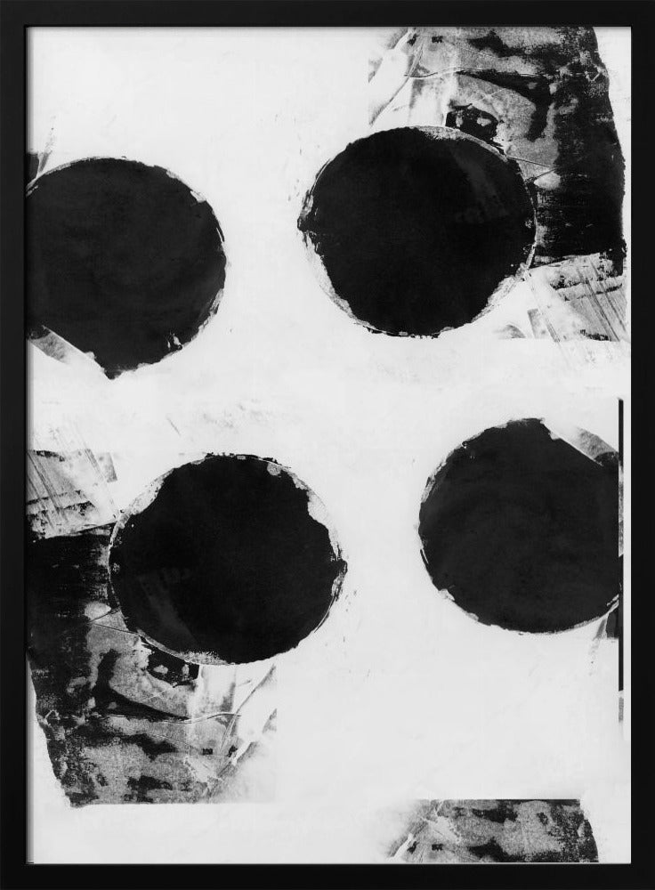 Black and White Abstract Dots 7 | Poster