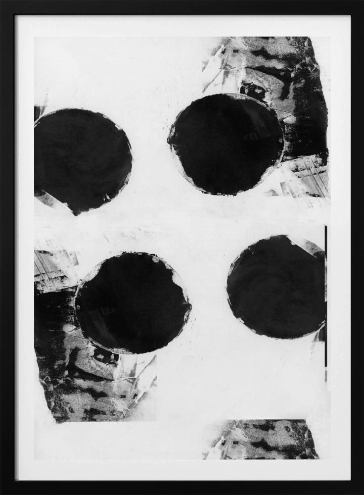 Black and White Abstract Dots 7 | Poster