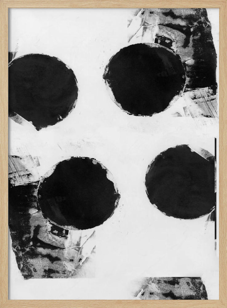 Black and White Abstract Dots 7 | Poster