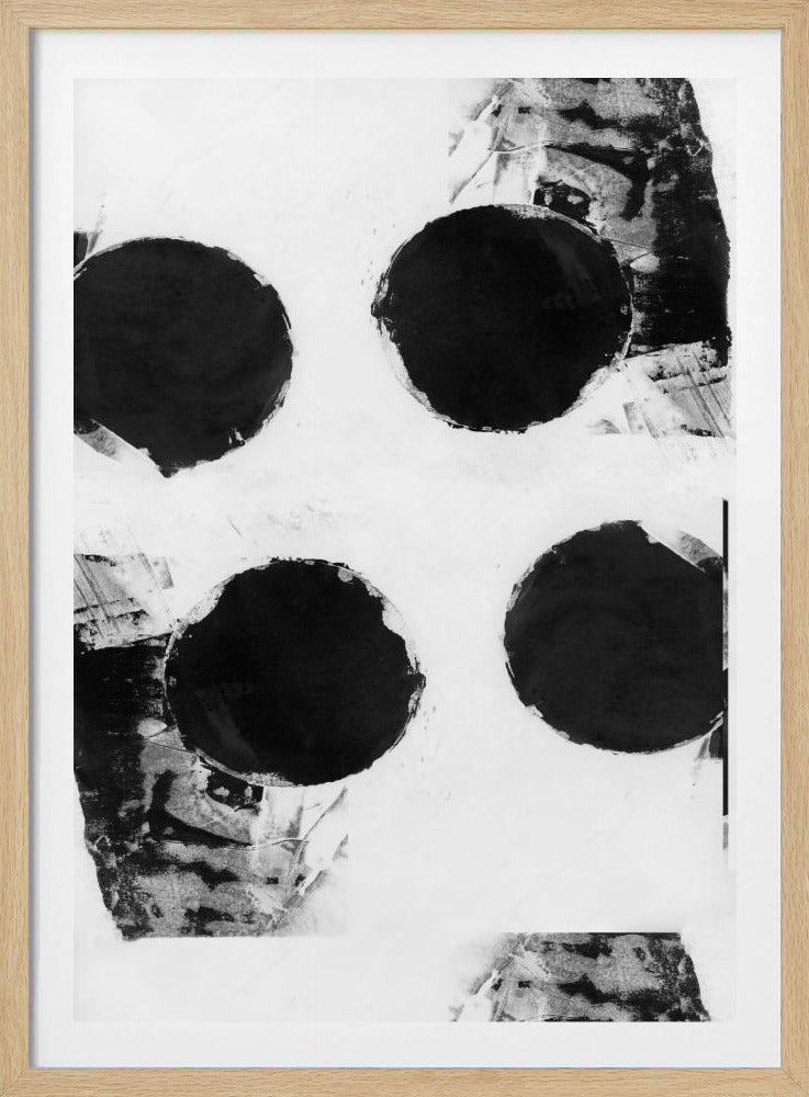 Black and White Abstract Dots 7 | Poster